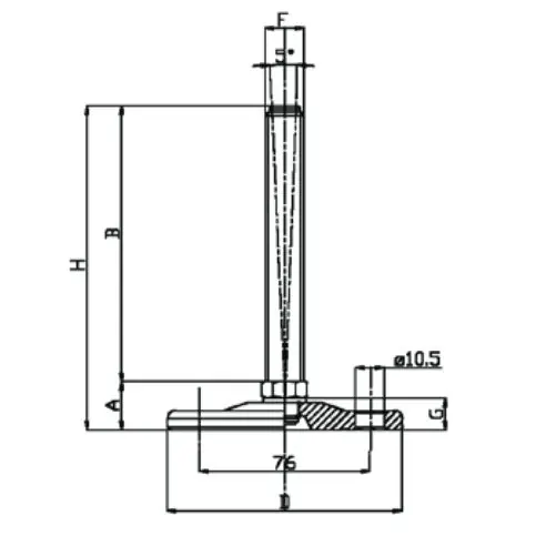 MARTIN PIEDE ZINCATO SNODATO BASE CON FORI D.MM100 M16X150 KG3000