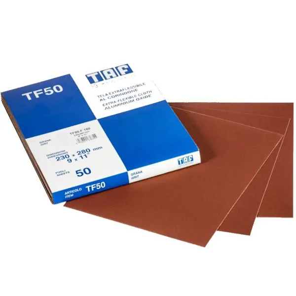 TAF TELA ABRASIVA IN FOGLI AL CORINDONE MM230X280 GR 80