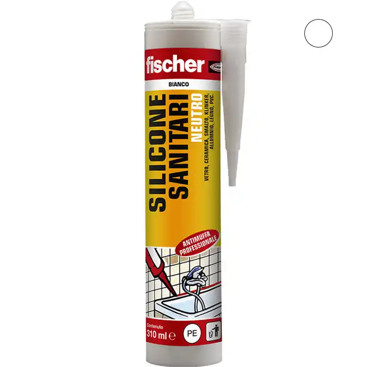 FISCHER SILICONE NEUTRO SANITARI SNS-BI BIANCO RAL 9010 ML310