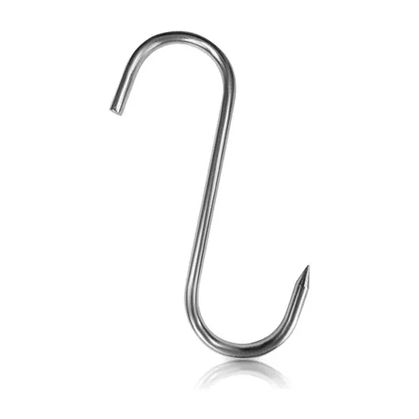 GANCIO PER MACELLAIO NORMALE IN ACCIAIO INOX AISI 430 2 PUNTE MM140X5