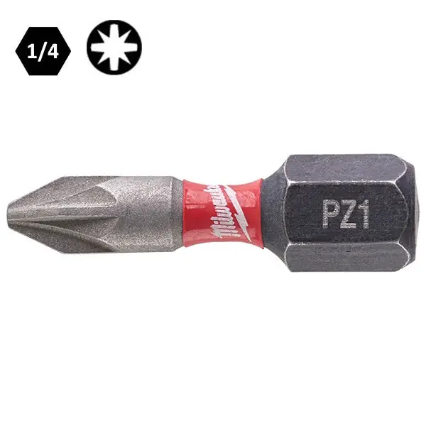 MILWAUKEE INSERTI BITS PER VITI A CROCE POZIDRIV PZ1X25MM CONF.PZ 2