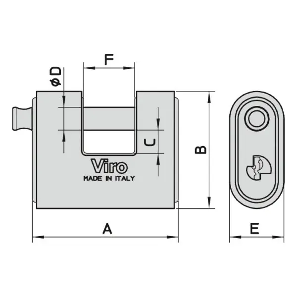 VIRO LUCCHETTO PANZER SERIE 4117 MM 86