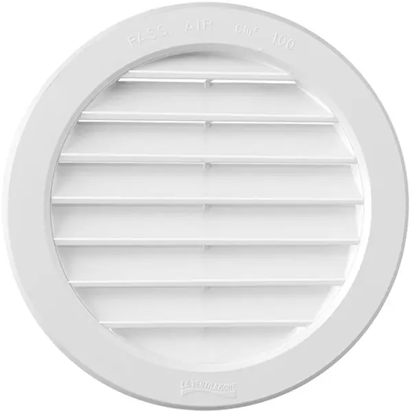 LA VENTILAZIONE GRIGLIA IN ABS TONDA DA INCASSO CON RETE D.MM150 BIANCO