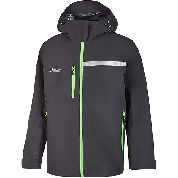 U-POWER GIACCA ANTIPIOGGIA MOD. TUTENDO ASPHALT GREY/GREEN TG.XXL*