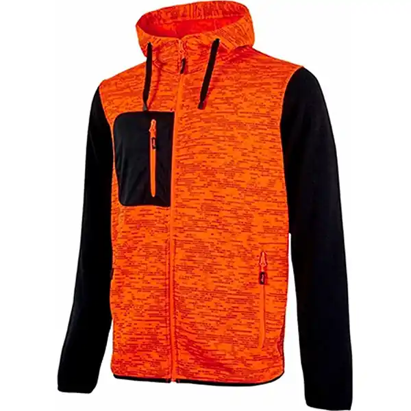 U-POWER FELPA CON CAPPUCCIO RAINBOW COLORE ORANGE FLUO TG.XXL