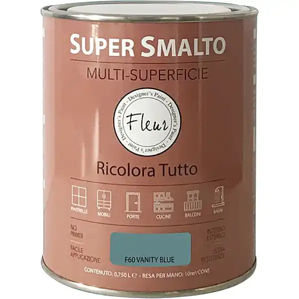 FLEUR SUPER SMALTO MULTI-SUPERFICIE F60 VANITY BLUE LT 0,750