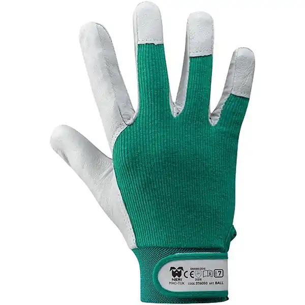 GUANTI MOD. BALL IN FIORE OVINO E COTONE COLORE BIANCO/BLU TG 8*