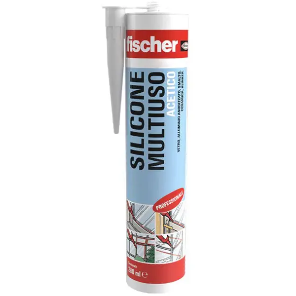 FISCHER SILICONE ACETICO MULTIUSO SAM-TR TRASPARENTE RAL ML280