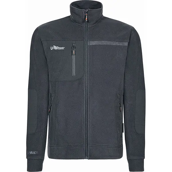 U-POWER FELPA IN PILE CON ZIP VENUS COLORE ASPHALT GREY TG.L