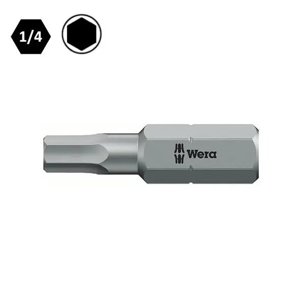 WERA INSERTO BIT 840/1 Z MASCHIO ESAGONALE MM 2,0X25 DA 1/4"
