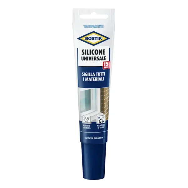 UHU BOSTIK SILICONE UNIVERSALE ACETICO TRASPARENTE TUBO ML150