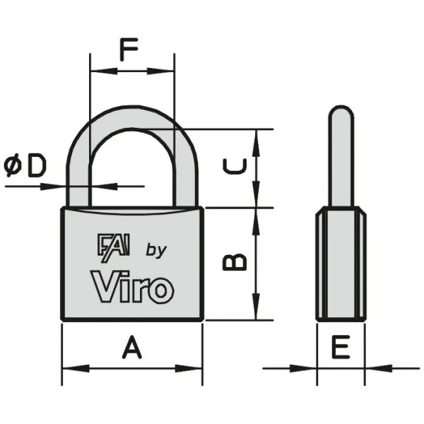 VIRO LUCCHETTO RETTANGOLARE SERIE 550 FAI
