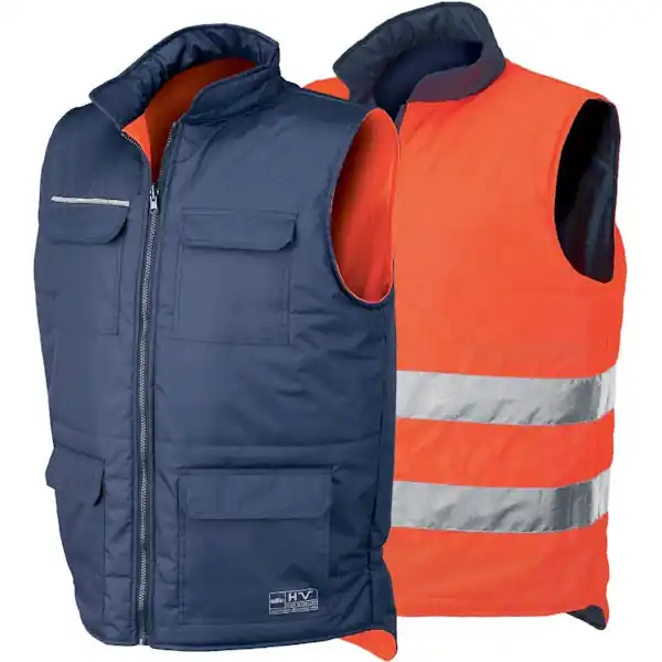 ISSA GILET REVERSE ALTA VISIBILITA‘ ARANCIO FLUO/BLU NAVY
