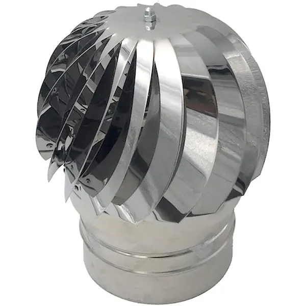 CAPPELLO PER CAMINI EOLICI IN INOX 430 BASE TONDA