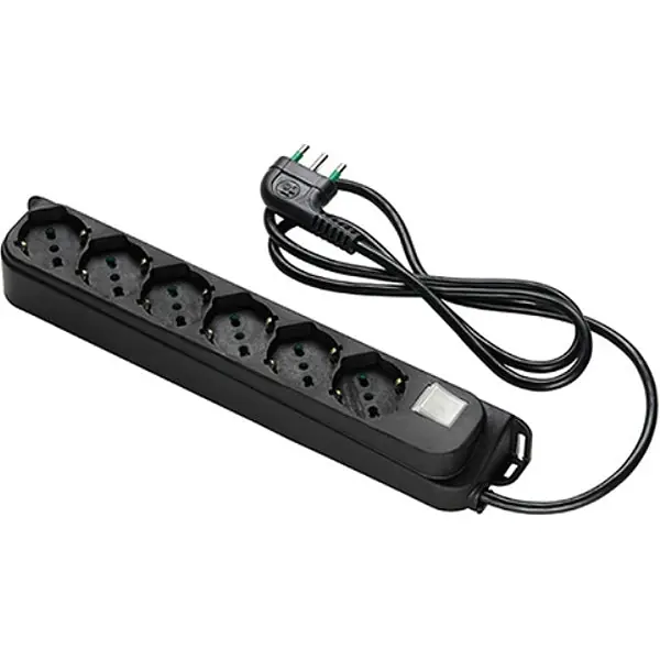 FME MULTIPRESA 6 PRESE + INTERRUTTORE CAVO MT1,5 SPINA 16A 250V