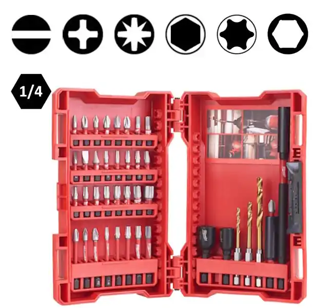 MILWAUKEE SET FORATURA/AVVITATURA SHOCKWAVE IN CASSETTA PLASTICA PZ40*