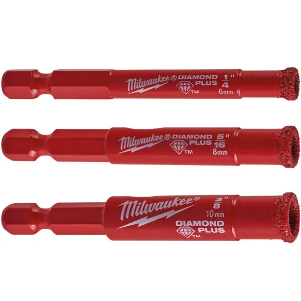 MILWAUKEE SET PUNTE DIAMANTATE DIAMOND PLUS A SECCO/UMIDO D.MM6-8-10X55*
