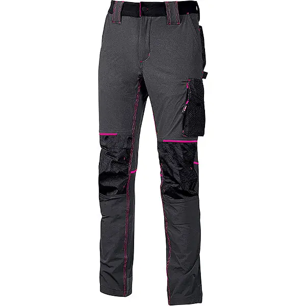 U-POWER PANTALONE IN TESSUTO ATOM LADY COLORE GREY FUCSIA TG.XL