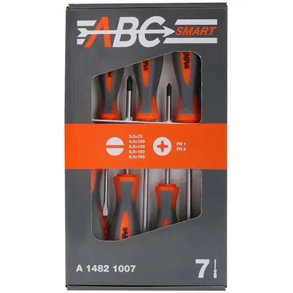 ABC TOOLS SMART SERIE DI 7 GIRAVITI A TAGLIO E A CROCE PHILLIPS