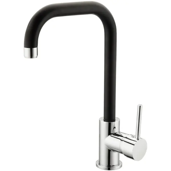IDRO-BRIC RUBINETTO MISCELATORE LAVELLO FLORIDA NERO SATINATO E CROMO