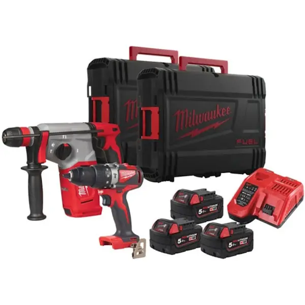 MILWAUKEE KIT M18 BLPP2C2-503X TRAPANO+TASSELLATORE SDS-PLUS(V1/23)