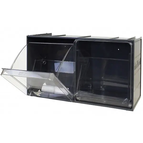 MOBIL PLASTIC CONTENITORE CRYSTAL BOX CB50/5S 2 CASSETTI GRIGIO SCURO