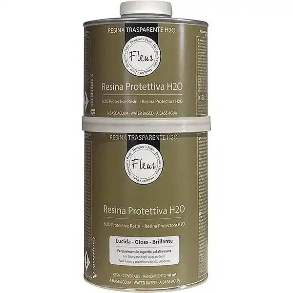 FLEUR RESINA PROTETTIVA H2O BICOMPONENTE LUCIDA A+B LT 1