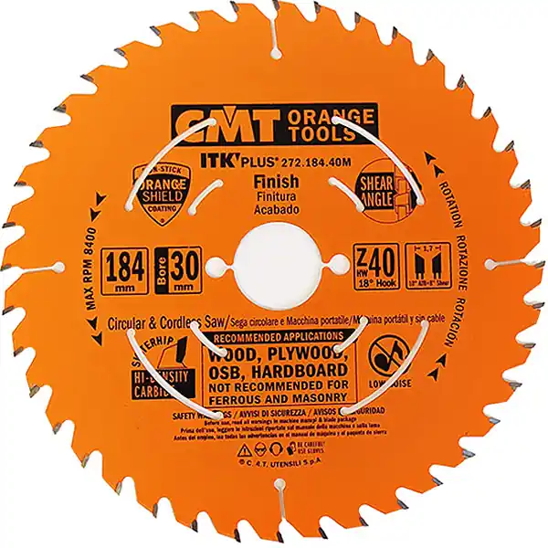 CMT LAMA SOTTILE PER LEGNO PRECISO TRAVERSO VENA D.MM184X1,7X30 Z 40