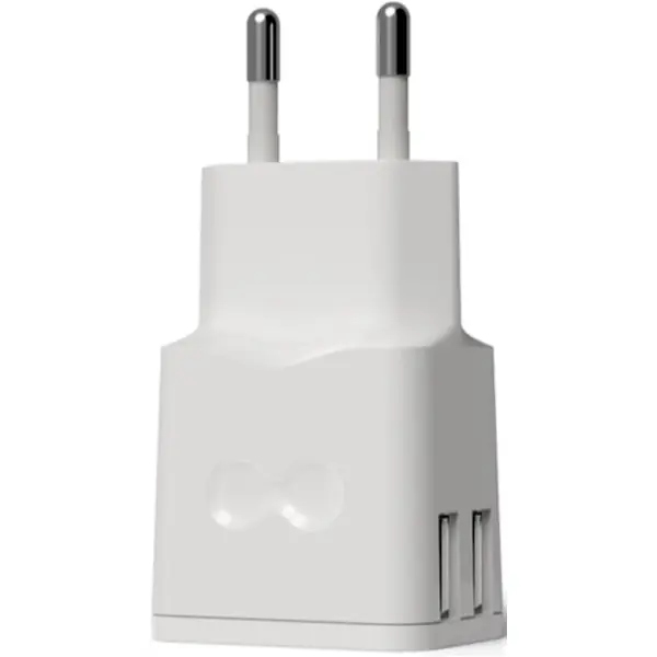 GROOVY CARICATORE DA MURO CON 2 USB COLORE GRIGIO