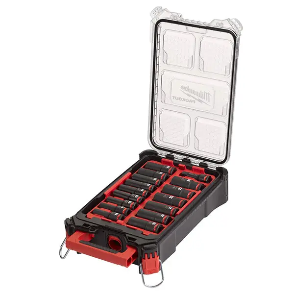 MILWAUKEE PACKOUT SET CHIAVI A BUSSOLA A MACCHINA DA 1/2" PZ.16