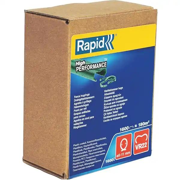 RAPID PUNTI PER RETI VR22 PLASTIFICATI VERDI SCATOLA DA PZ1600
