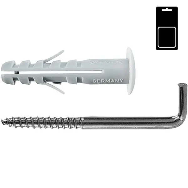 FISCHER TASSELLI IN NYLON CON GANCIO DIRITTO SB 8/6 K BLISTER PZ2
