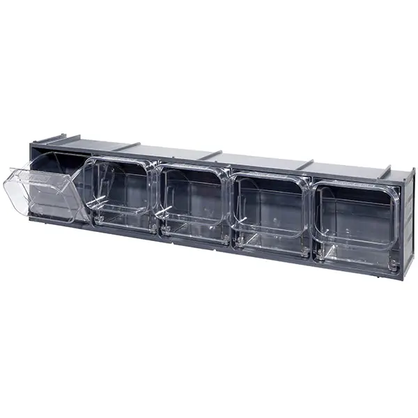 MOBIL PLASTIC CONTENITORE CRYSTAL BOX CB50/2S 5 CASSETTI GRIGIO SCURO