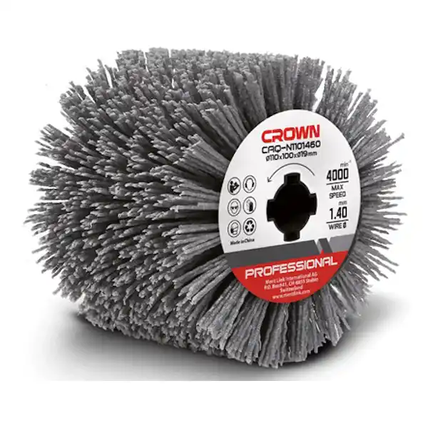 CROWN RULLO ABRASIVO IN NYLON PER SATINATRICE D.MM110X100 FORO D.MM19