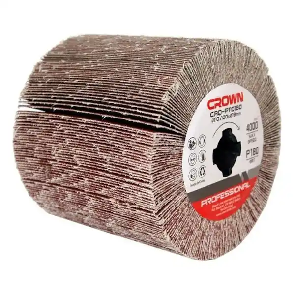 CROWN RULLO ABRASIVO PER SATINATRICE D.MM110X100 FORO D.MM19 GRANA 80