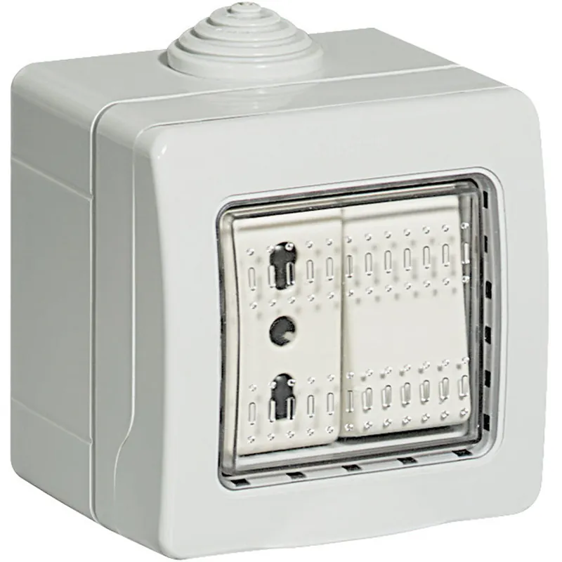 BTICINO IDROBOX PRESA BIPASSO + DEVIATORE IN CUSTODIA IP55 2 MODULI