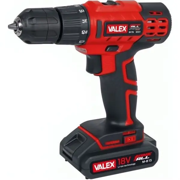 VALEX TRAPANO AVVITATORE A BATTERIA 18V 1,5AH ART. M-TA B 18 K1*