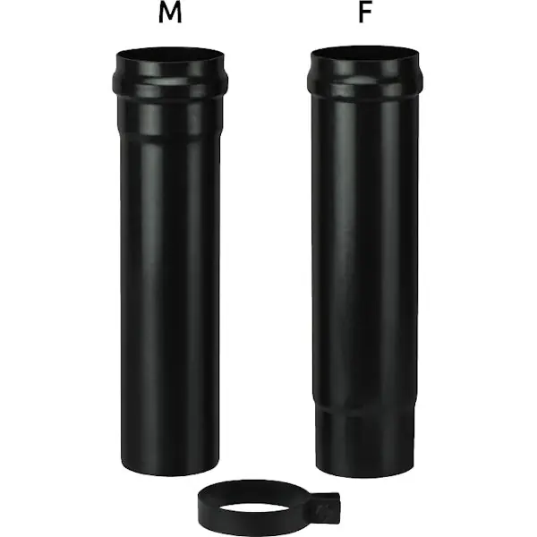 SAVE TUBO PER STUFE PELLETS TELESCOPICO PORCELLANATO NERO OPACO D.CM 8