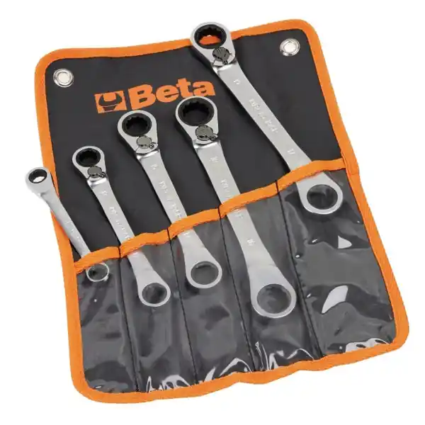 BETA 195P/B5 SERIE DI 5 CHIAVI POLIGONALI DOPPIE PIEGATE A CRICCHETTO