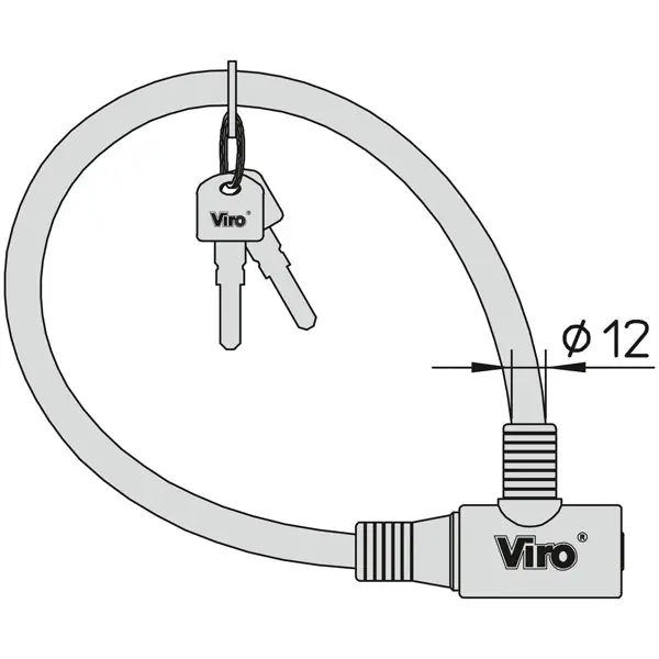 VIRO CAVO INTRECCIATO CON CHIUSURA SERIE 147 ELBA D.MM12X45CM