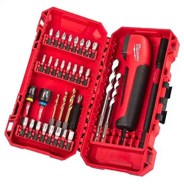MILWAUKEE SET DI INSERTI BITS ED ACCESSORI CON DISPOSITIVO ANGOLARE PZ35