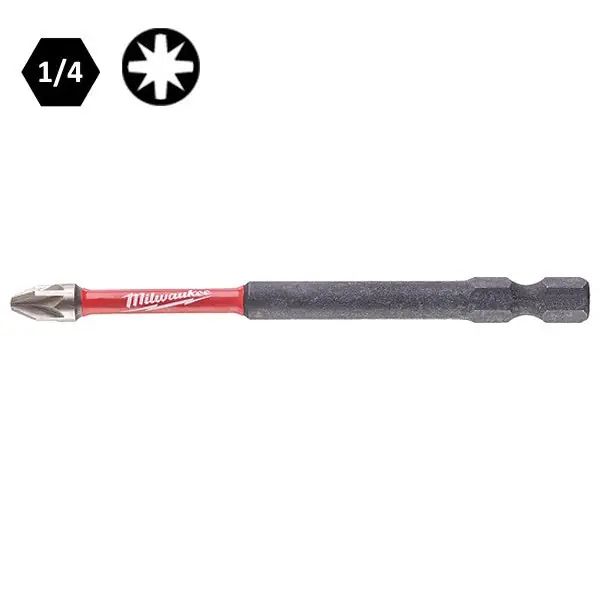 MILWAUKEE INSERTI BITS PER VITI A CROCE POZIDRIV IMPRONTA PZ DA MM90