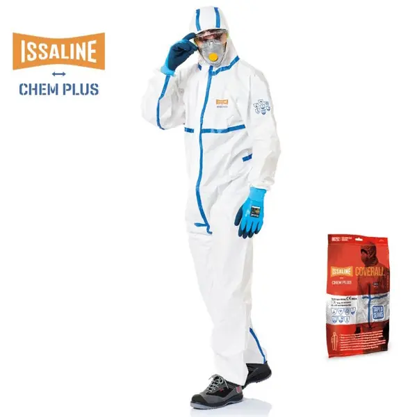 ISSA TUTA DI PROTEZIONE MONOUSO MOD. ISSALINE CHEM PLUS BIANCA TG.M