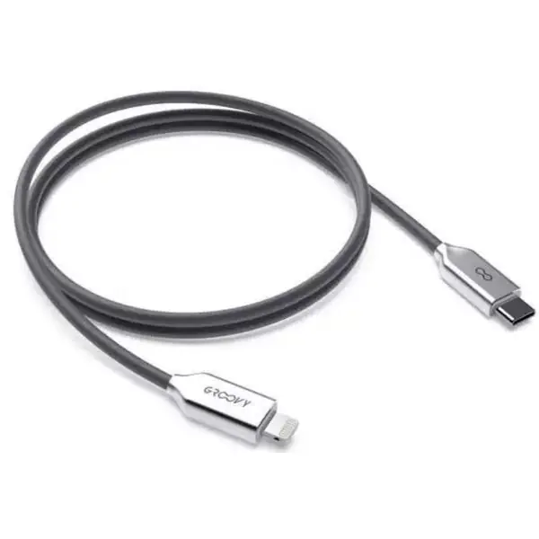 GROOVY CAVO IN SILICONE PER APPLE 2.0A DA MT1 COLORE TECH GREY