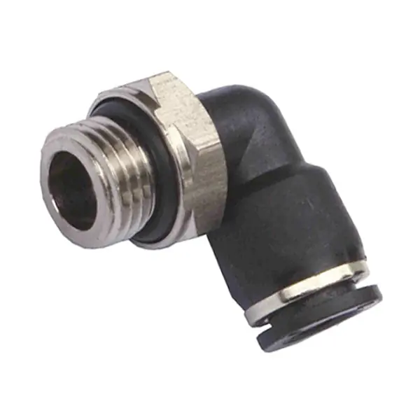 KONFIT RACCORDO GOMITO GIREVOLE IN POLIMERO NERO ART. RP72 D.MM16-1/2"
