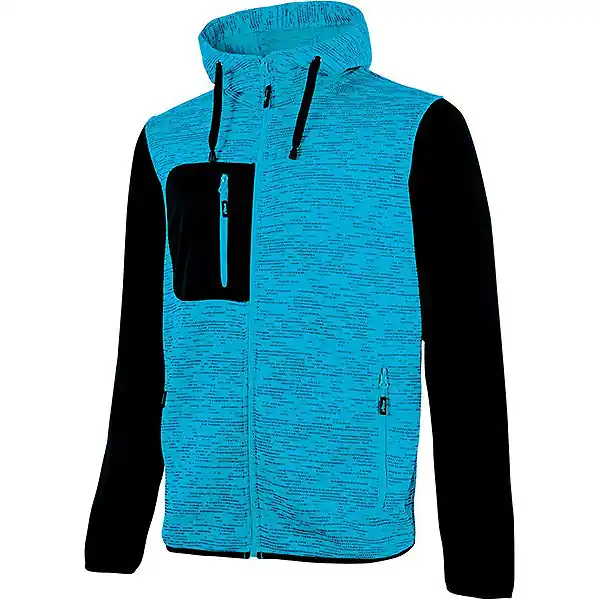 U-POWER FELPA CON CAPPUCCIO RAINBOW COLORE CIANO FLUO TG.S