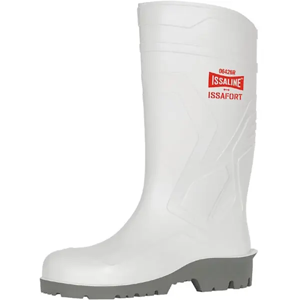 ISSA STIVALE DI SICUREZZA ISSAFORT IN PVC NITRILICO BIANCO S4 SRA