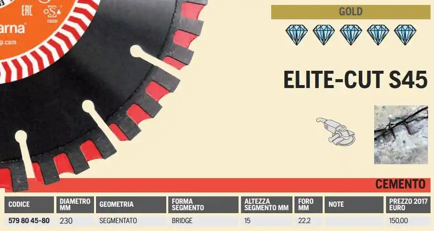 Disco Diamantato Hva 230 Elite-Cut S45 Cemento Husqvarna