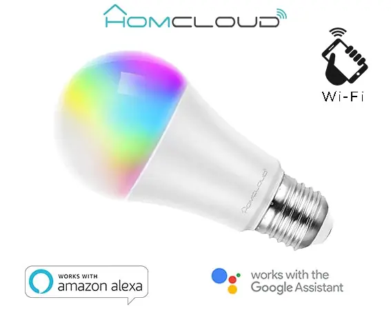 Lampadina Wi-FI RGB+CCT Dimmerabile HomCloud