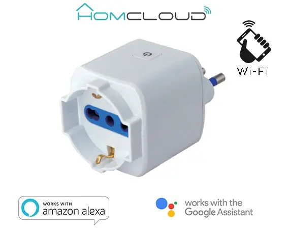 Presa Intelligente Wi-Fi 16A italiana bipasso-schuko HomCloud